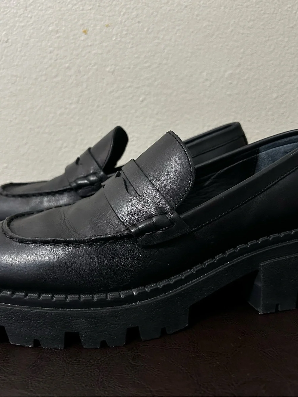 Free People Lyra Lug Sole Loafer Black Women Size 38 Size 7.5